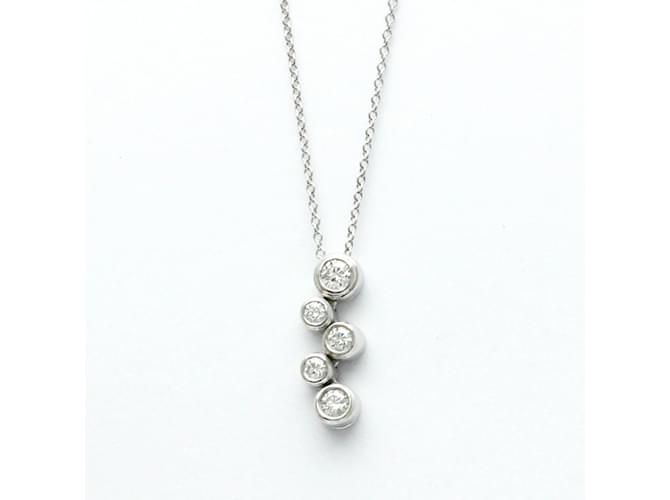 Tiffany & Co Tiffany Bubble Necklace in Platinum 950 with Diamond Silvery  ref.1463854