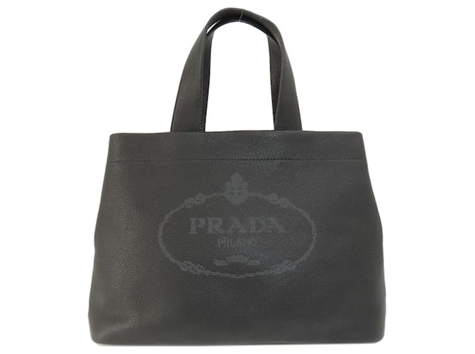 Tote Sac fourre-tout en cuir noir Prada  ref.1463911