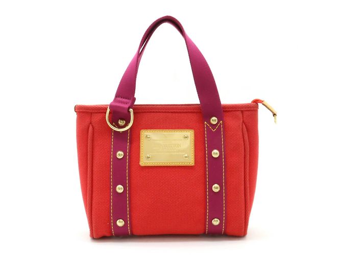 Louis Vuitton Antigua Cabas PM Handbag Tote Bag Red