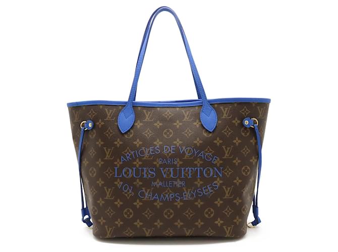 Louis Vuitton Monogram Ikat Flower Neverfull MM Tote Bag Blue Patent leather  ref.1463985