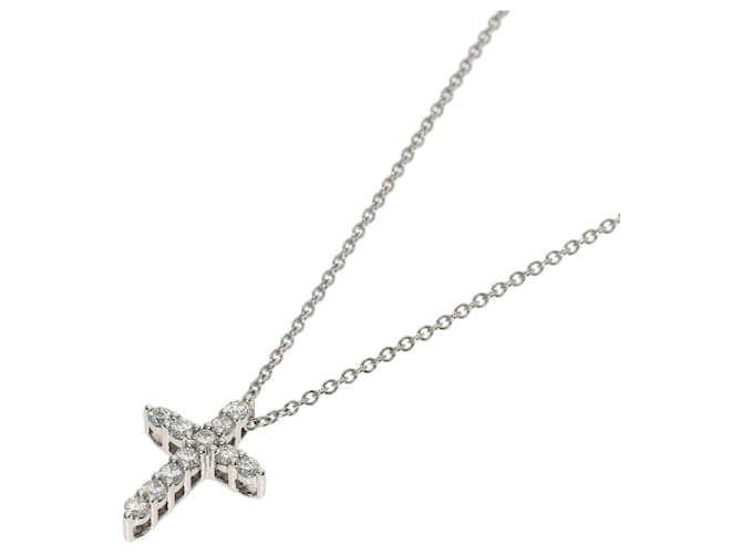 Tiffany & Co Colar de diamante Tiffany Cross em platina  ref.1464061