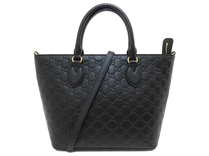 Gucci 432124 GG Shima Tote Bag Schwarz Leder  ref.1464171