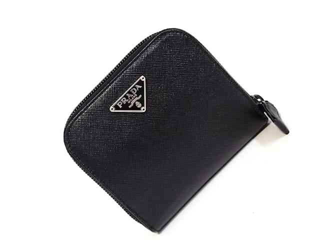 Prada Bi-fold Wallet in Black Saffiano Leather  ref.1464217