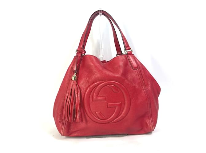 Gucci Interlocking G Tote Bag Red Leather  ref.1464344