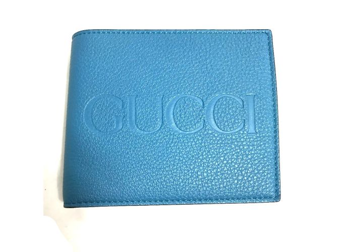 Gucci Blue Leather Bi-Fold Wallet