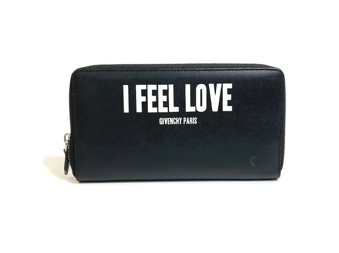 Givenchy I FEEL LOVE Zip Around Long Wallet Black