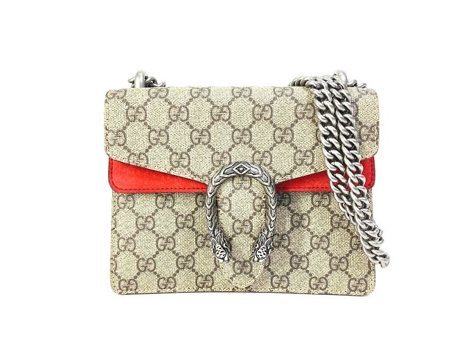 Bolsa transversal Gucci 421970 GG Double Chain Bege