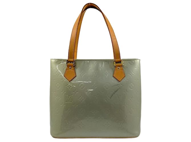 Sac tote Houston Louis Vuitton Cuir vernis Gris  ref.1464442