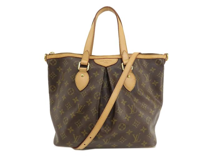 Louis Vuitton Palermo PM Monogram Tote Bag Braun