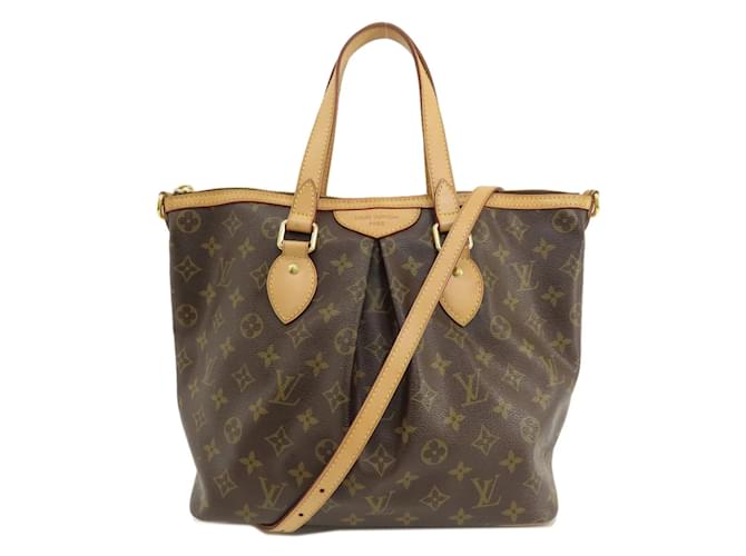 Sac à main Monogram Palermo PM de Louis Vuitton Cuir vernis Toile Marron  ref.1464488