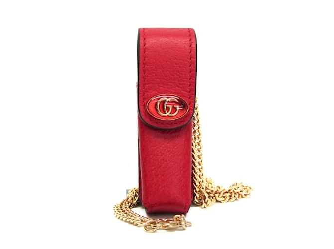 Gucci Red Leather Lipstick Case  ref.1464490