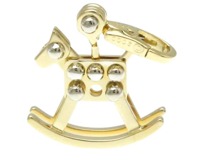 Pendentif en forme de cheval à bascule Cartier Or blanc Or jaune Doré  ref.1464599