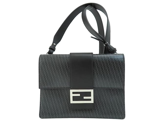 Bolsa de ombro de couro preto Fendi  ref.1464676