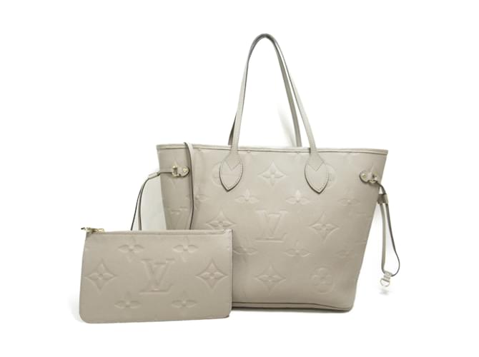 Louis Vuitton Neverfull MM Tote Bag Beige Leather  ref.1464716