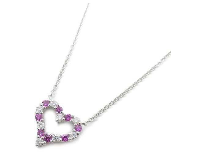 Colar Sentimental Heart em safira rosa e diamante da Tiffany & Co. Platina  ref.1464849