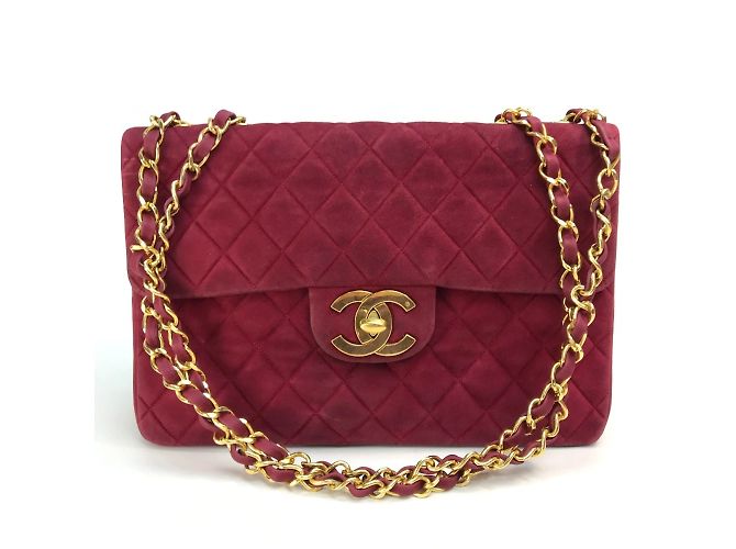 Bolso de hombro de cuero rojo Chanel Roja