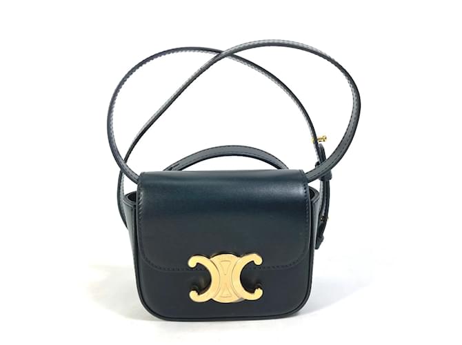 Céline Bolso de Hombro Micro de Cuero Negro Celine  ref.1464939