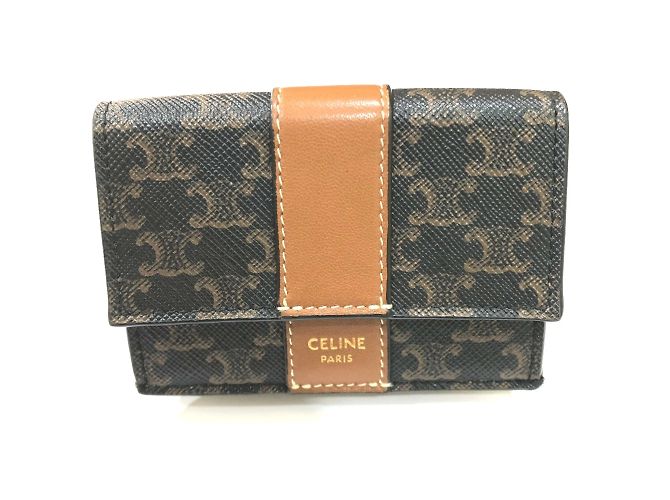 Céline Portefeuille Compact Triomphe Celine Marron 