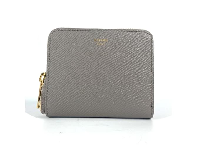 Celine Gray Leather Bi Fold Wallet