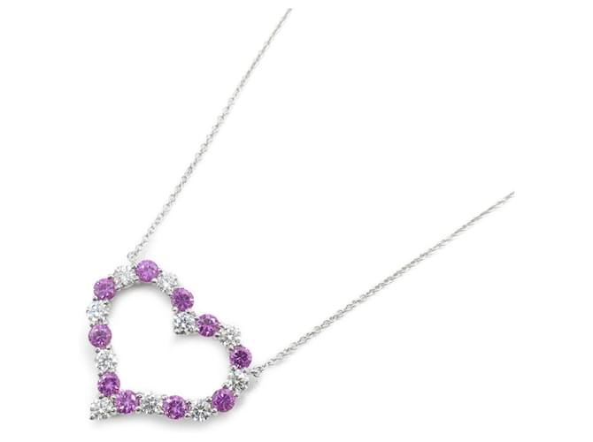 Collier Sentimental Heart Large Diamond Pink Sapphire de Tiffany & Co. Platine Rose  ref.1464979