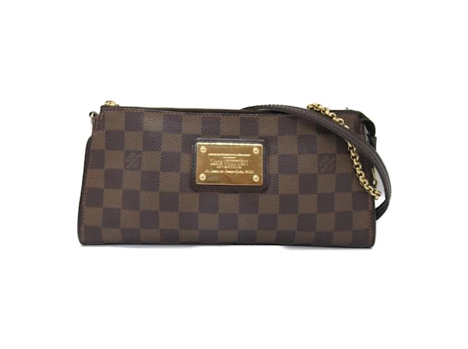 Bolso Louis Vuitton Eva Brown Ebene Damier Castaño  ref.1464988