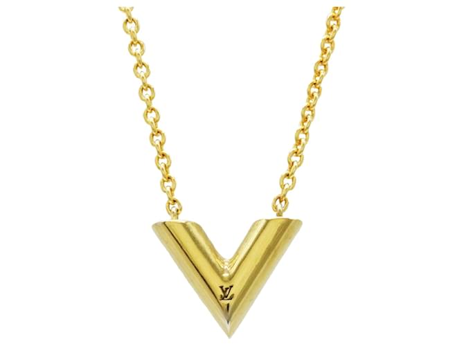 Louis Vuitton Essential V Pendant Necklace Golden Gold-plated  ref.1465169