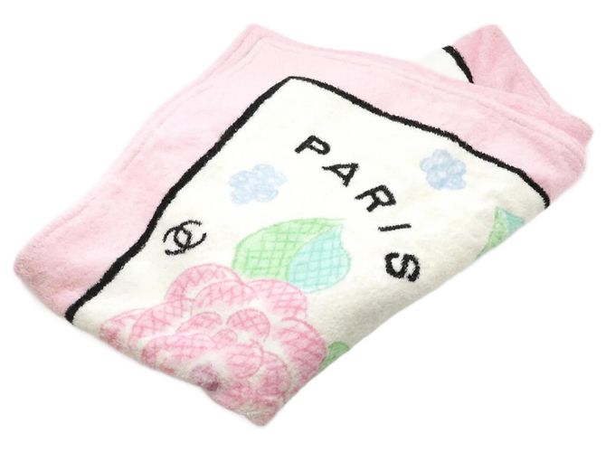 Toalla de baño Chanel Camelia Coco Mark Rosa Blanco