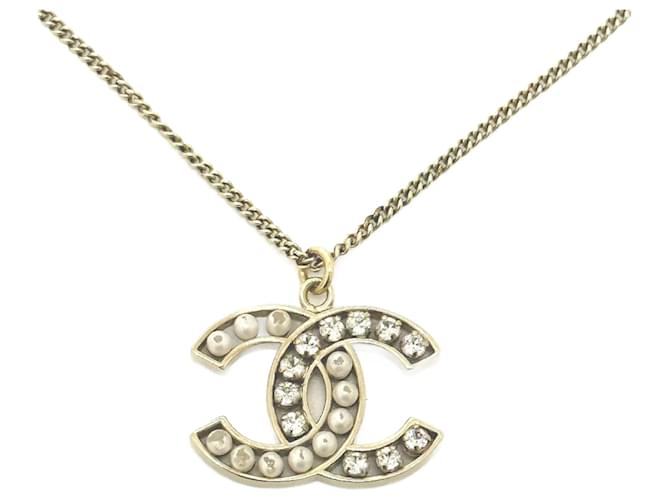 Collier Chanel CC Mark Accessoires B14B Plaqué or Doré  ref.1465237