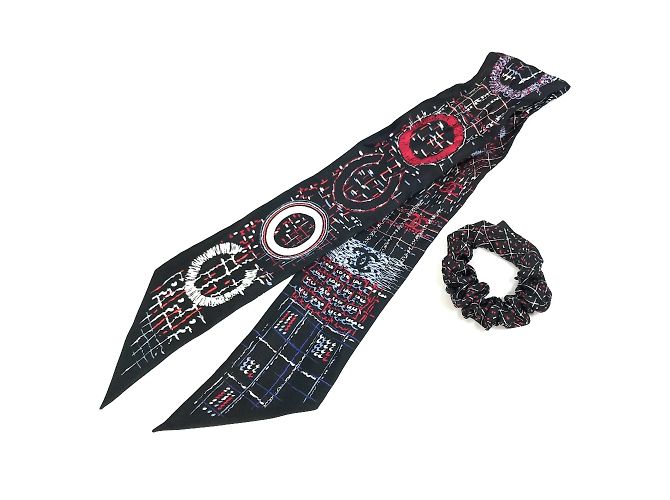 Set di Accessori per Capelli Chanel CC in 2 Pezzi Nero