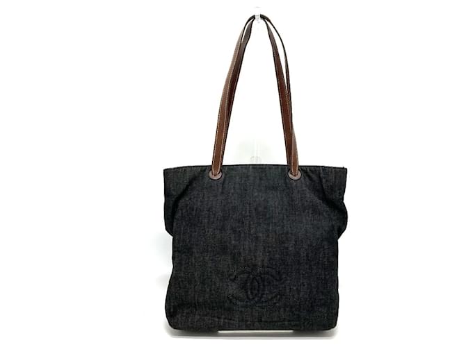 Chanel schwarze Denim-Tote John  ref.1465252