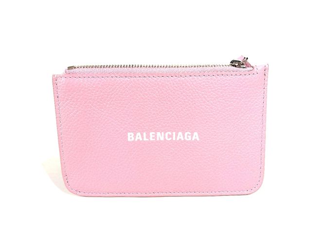 Monedero de cuero rosa Balenciaga
