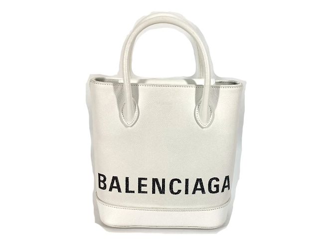 Bolsa de ombro de couro branco Balenciaga