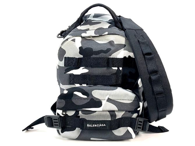 Balenciaga Gray Camouflage Backpack