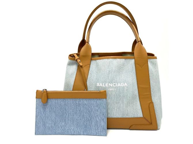 Borsa tote in pelle blu Balenciaga