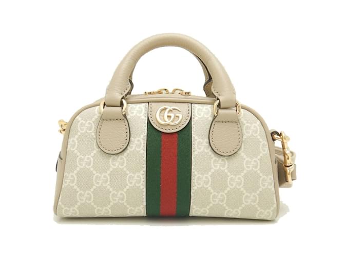 Bolsa Gucci Ophidia GG Supreme Bege Lona  ref.1465326