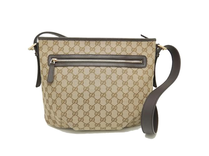 Bolso de Hombro Gucci GG Canvas Castaño Beige Lienzo  ref.1465342