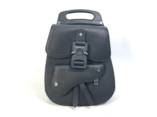 Christian Dior Black Leather Saddle Backpack  ref.1465354