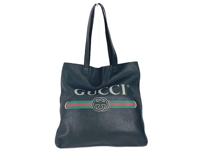 Sac fourre-tout en cuir noir Gucci  ref.1465357