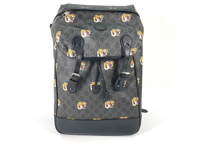Gucci Interlocking G Tiger Backpack Black  ref.1465369