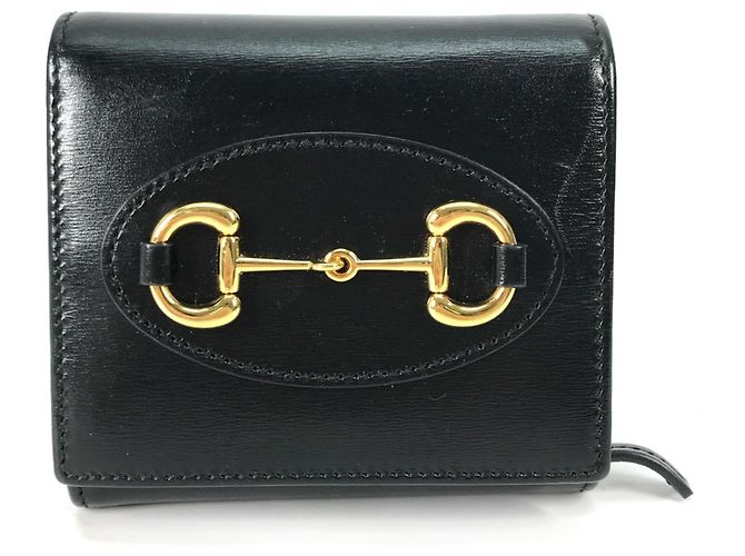 Gucci schwarze Leder-Bi-Fold-Geldbörse