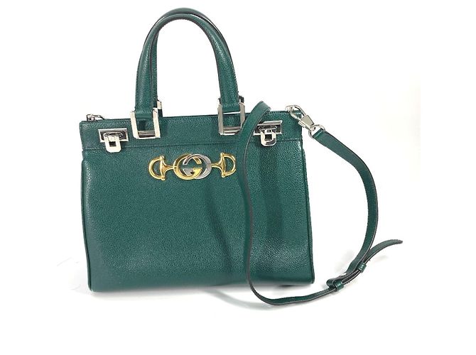 Grüne Lederhandtasche von Gucci