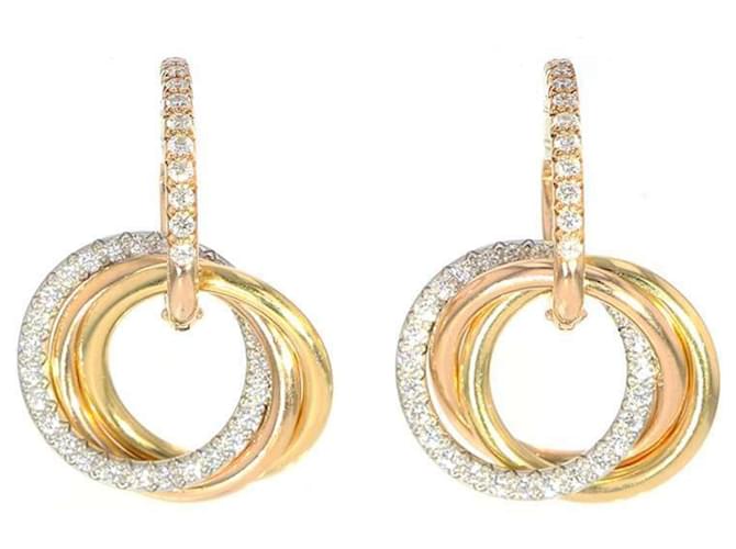 【Cartier】Trinity Earrings White GoldPink Yellow カルティエ Cartier Trinity Earrings White gold Yellow gold Pink gold