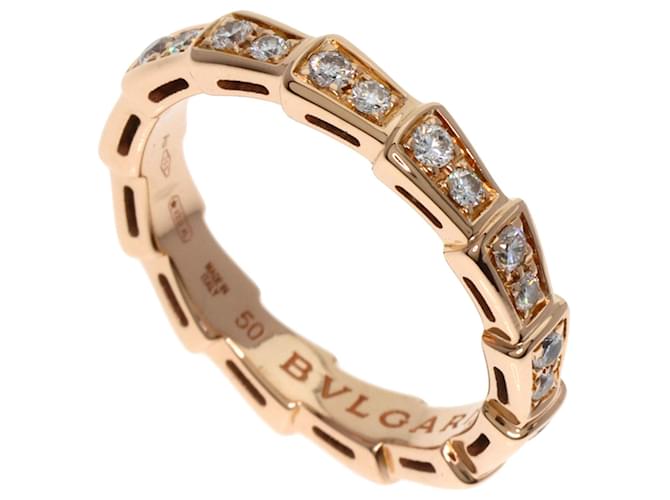 Bulgari Anel Bvlgari Serpenti Viper com diamantes Dourado Ouro rosa  ref.1465691