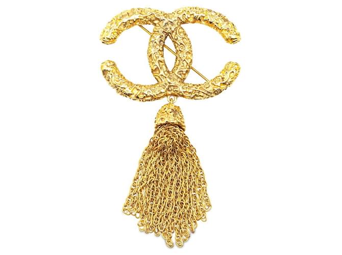 Chanel Coco Mark Lava Tassel Brooch Golden  ref.1465761