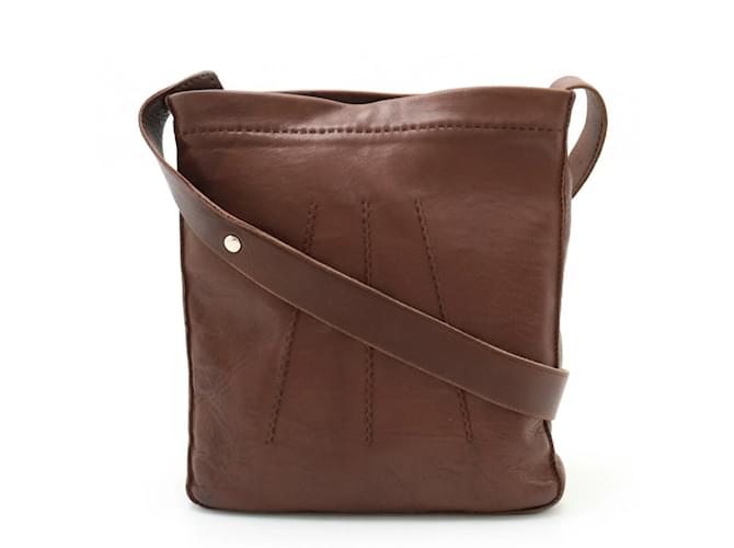 Hermès Hermes Toudou Leather Shoulder Bag Brown  ref.1465789