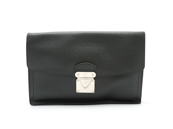 Borsa Clutch Belaia Taiga di Louis Vuitton Grigio Pelle  ref.1465799