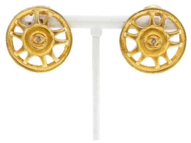 Boucles d'oreilles clips en plaqué or Chanel de 1997