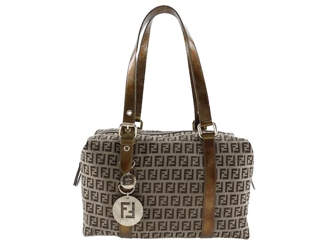 Fendi Zucca Shoulder Bag Bronze Cloth  ref.1465815