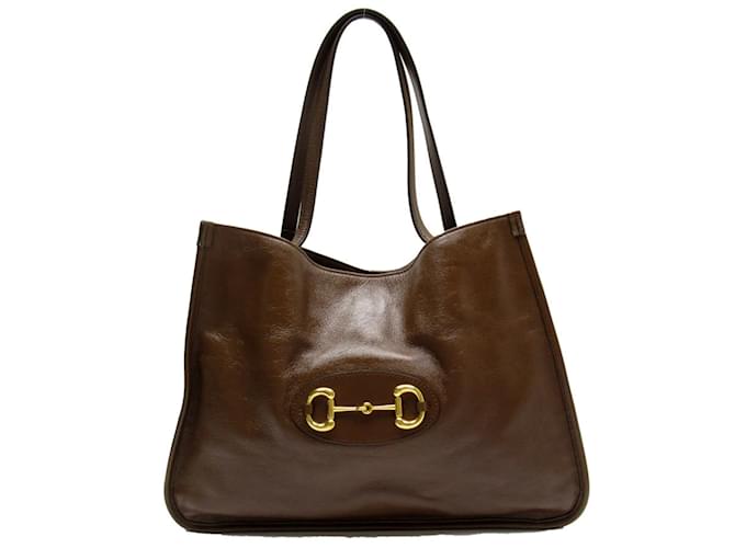 Borsa a spalla in pelle marrone Gucci  ref.1465856