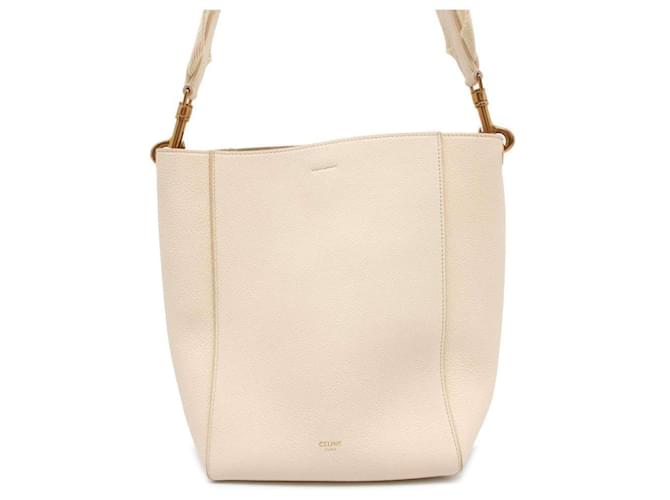 Céline Sac à épaule Celine Sangle Bucket Petit Cuir 189303 Écru  ref.1465883